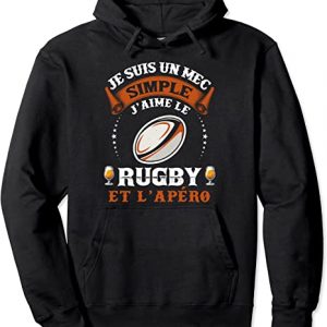 J'aime Le Rugby et L'apéro Idée Originale Rugbyman Humour Sweat à Capuche